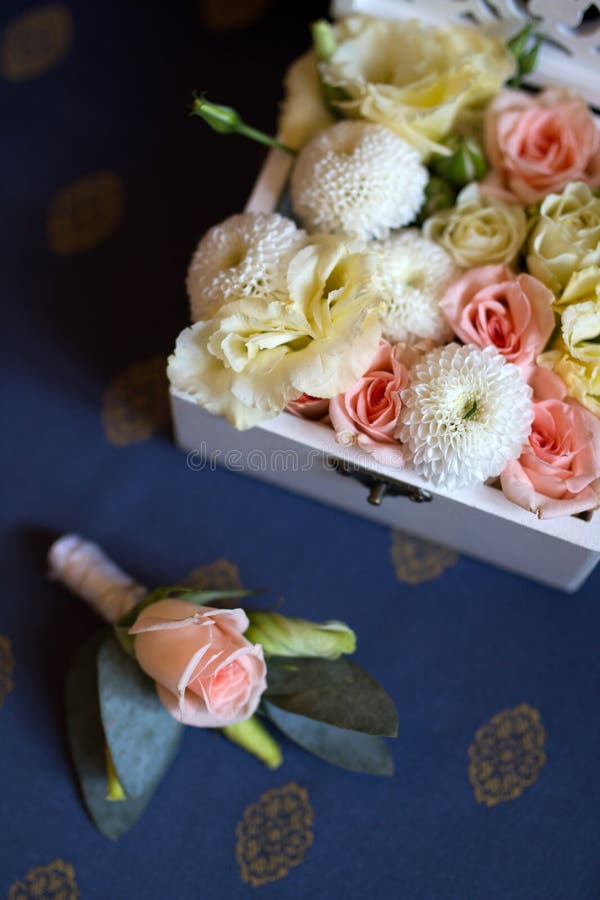Wedding Bunch of Flowers in a Box Stock Image Image of bouquet, pink