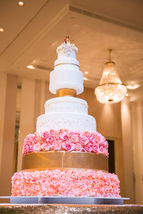 Wedding Cake Decorated with Flower Stock Image Image of marriage