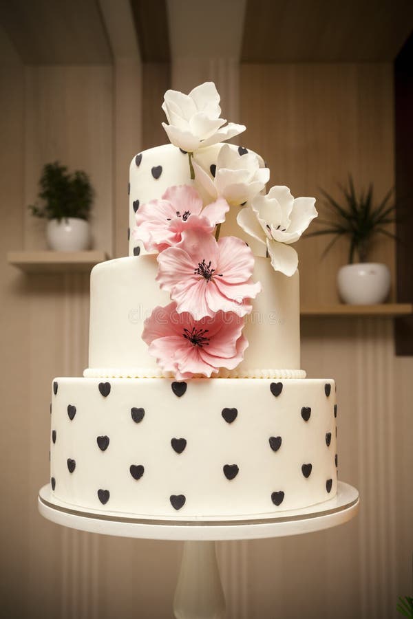 Wedding cake with orchids marzipan
