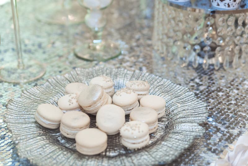Wedding candy bar table. Cakes and other sweets stock images