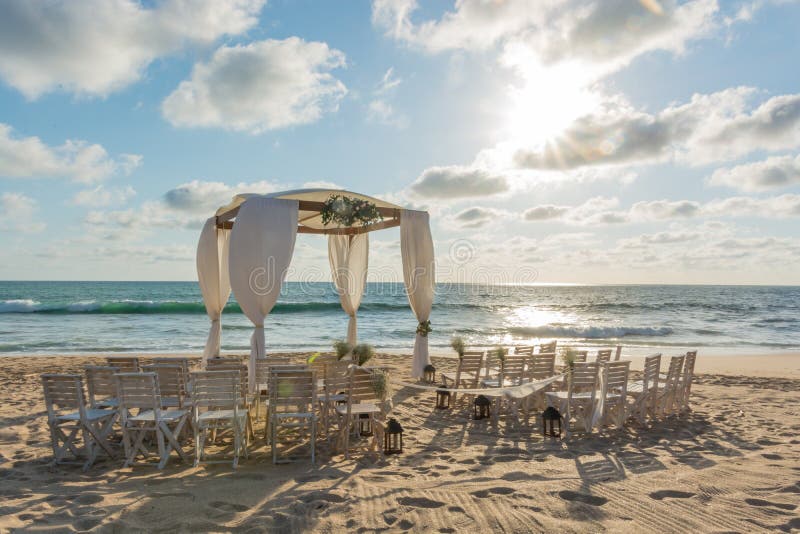 Wedding canopy and chairs on the beach. royalty free stock photo Wedding canopy and chairs on the beach. royalty free stock photo