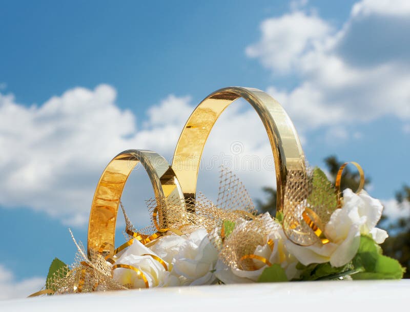 Wedding car decoration close-up.