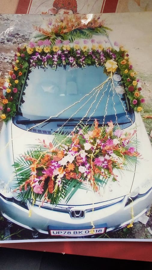 Wedding car decoration stock image. Image of marriage - 23364587