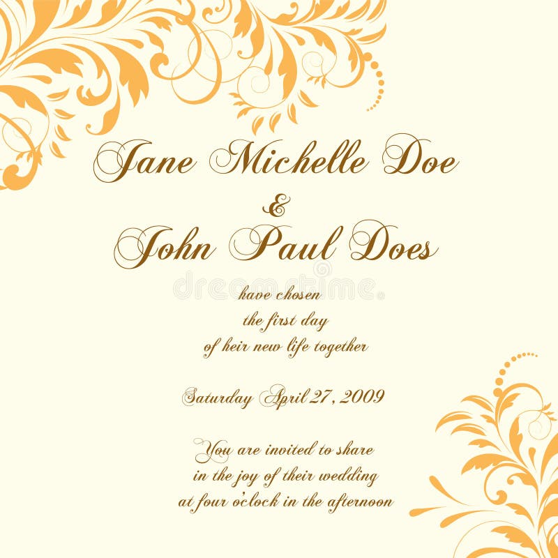 Wedding card or invitation with abstract floral ba
