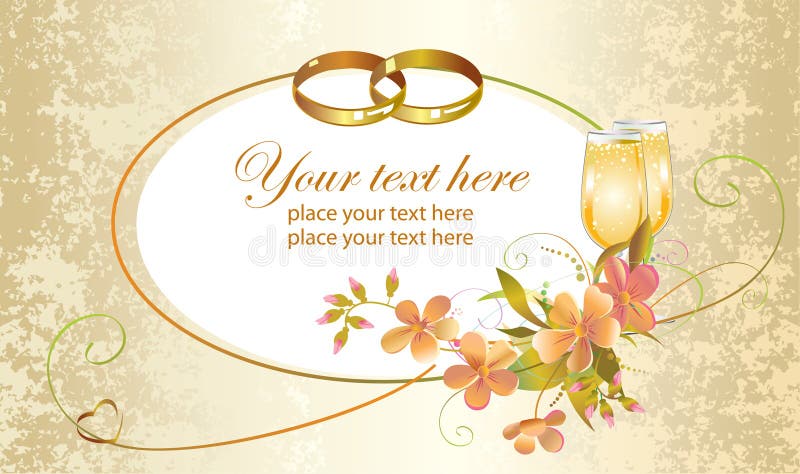 Wedding card with rings