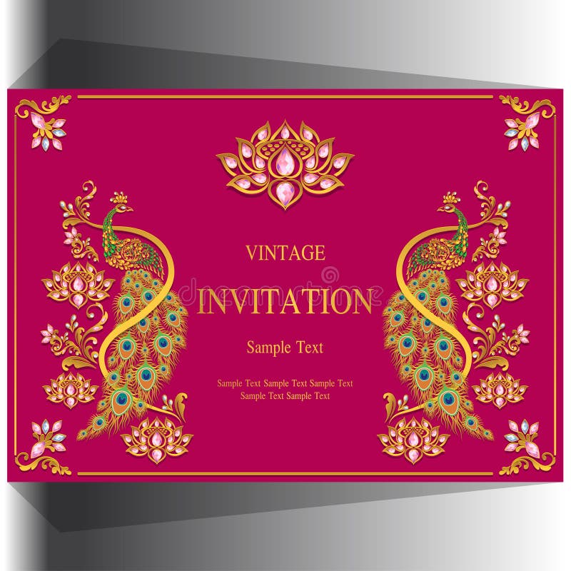 Indian Wedding Invitation Card Templates . Stock Vector - Illustration of  ceremony, anniversary: 154105465