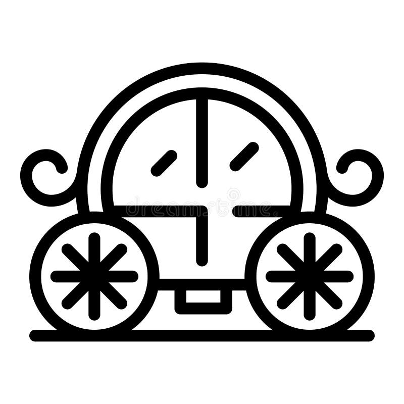 Wedding carriage icon, outline style vector illustration Wedding carriage icon, outline style vector illustration