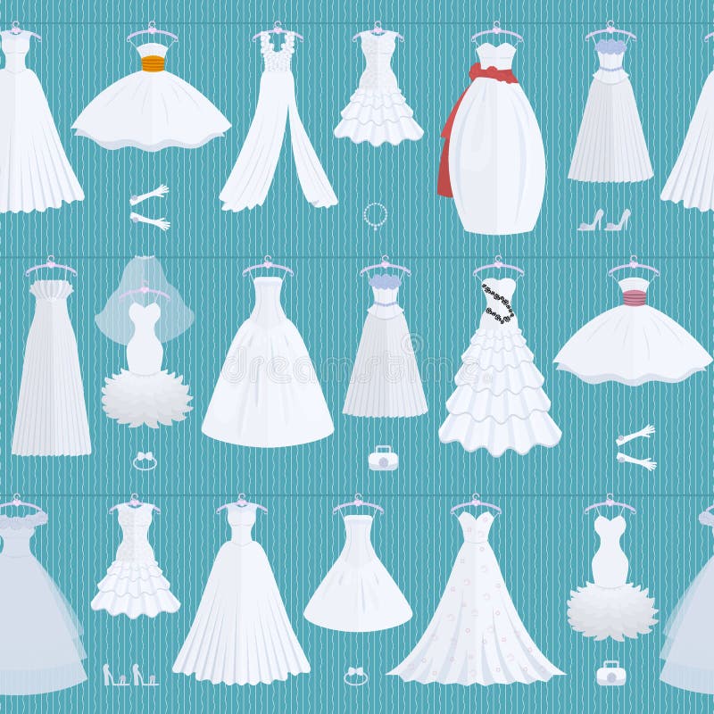 Wedding ceremony bride white dress model elegance celebration vector illustration seamless pattern background stock illustration Wedding ceremony bride white dress model elegance celebration vector illustration seamless pattern background stock illustration