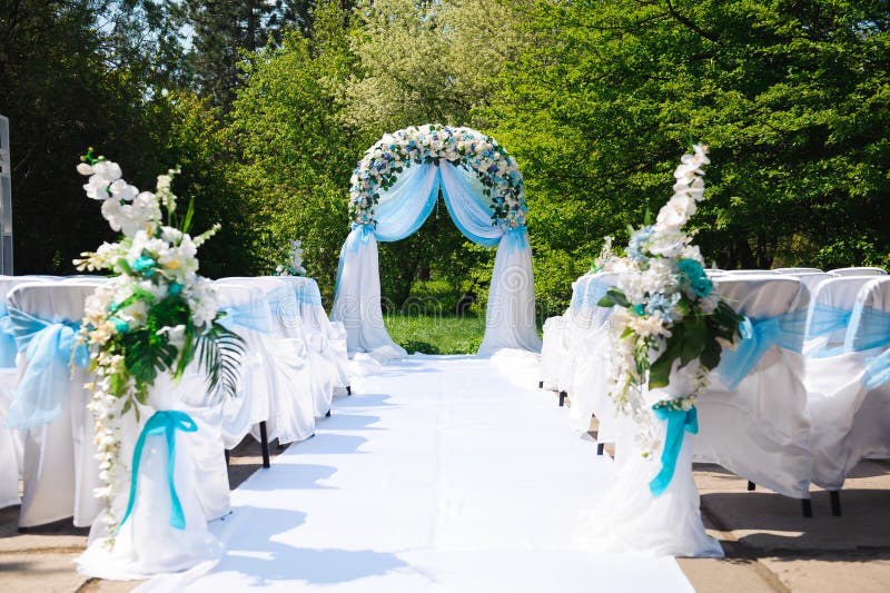 Wedding Ceremony Outdoors. Wedding Ceremony Decoration, Beautiful ...