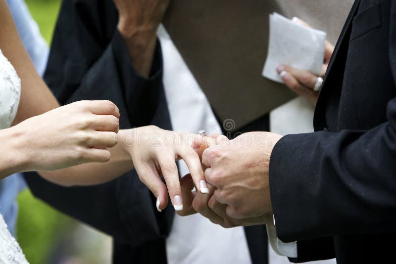 Wedding ceremony ring exchange