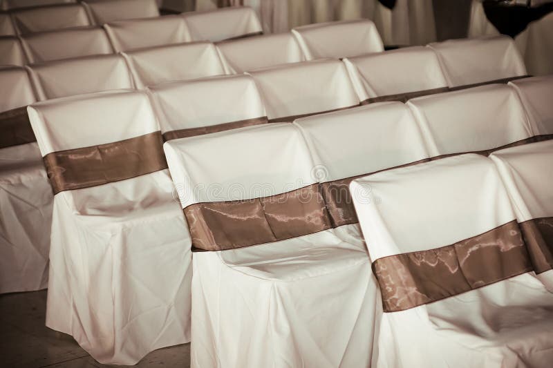 Wedding chair covers royalty free stock images