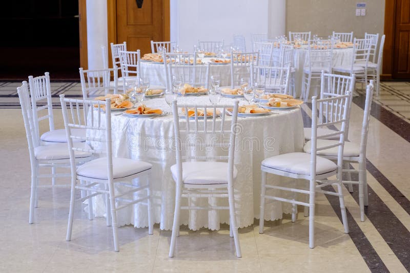 Wedding Chair and Table Setting for Fine Dining Stock Photo Image of
