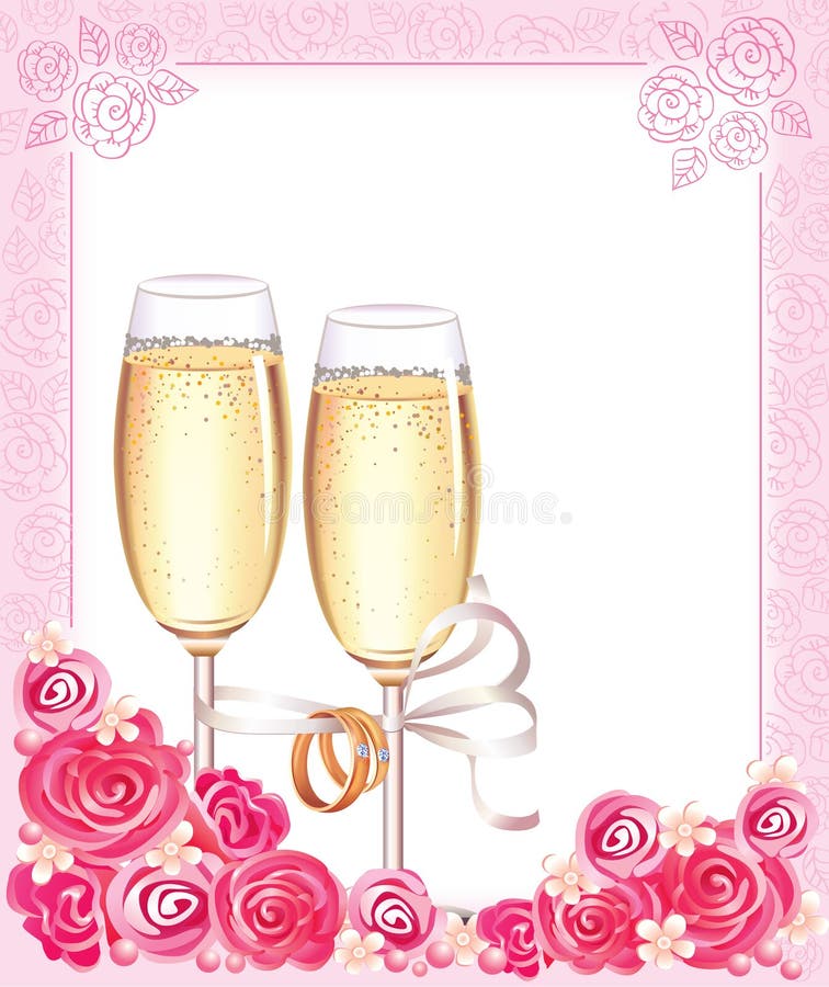 Download Wedding champagne glasses stock vector. Image of husband ...