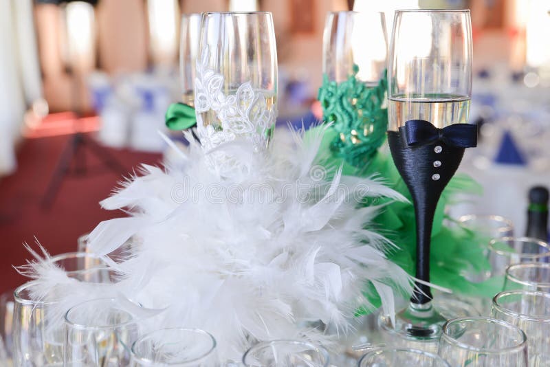 Wedding champagne glasses stock image. Image of expensive 85777755