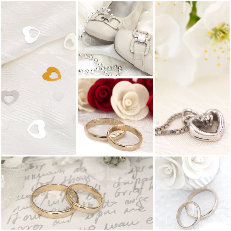 Wedding collage stock images