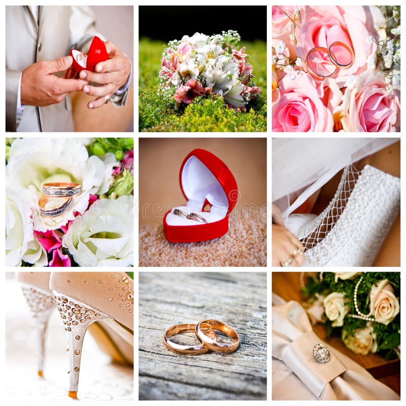 Wedding collage royalty free stock photos