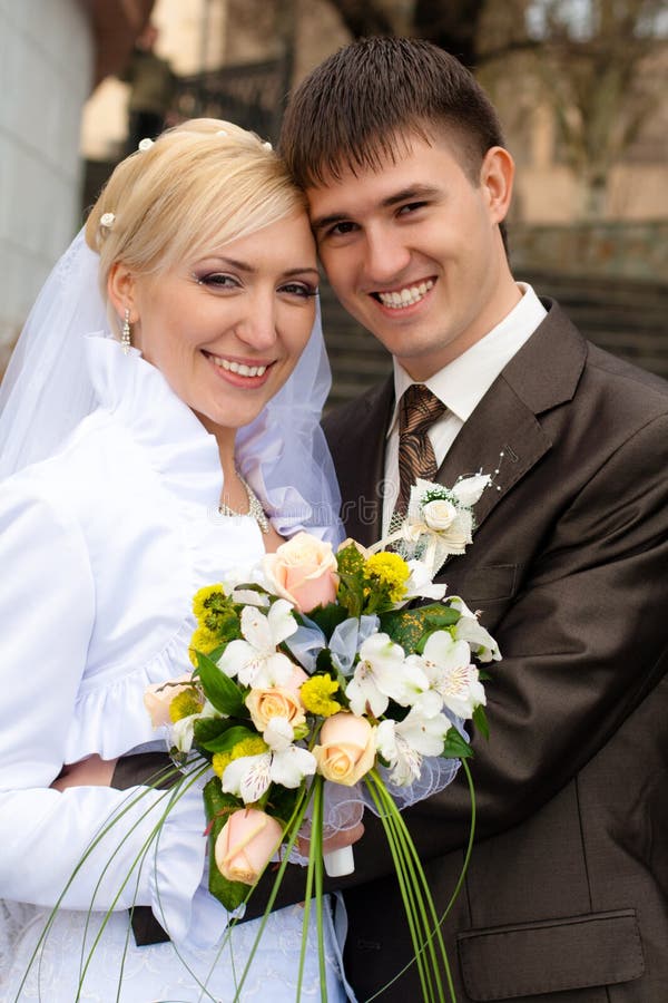 Wedding couple stock image. Image of outdoors, nuptials 17461189