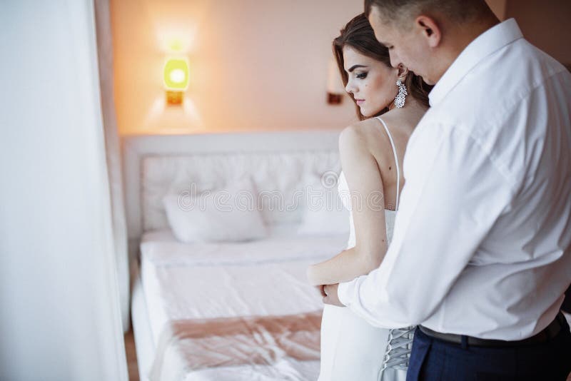 Wedding Couple In Hotel Room Stock Photo Image Of Adult Love 85502510