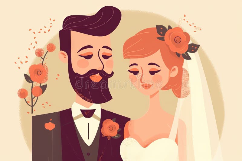 Wedding couple icon illustration generative ai vector illustration
