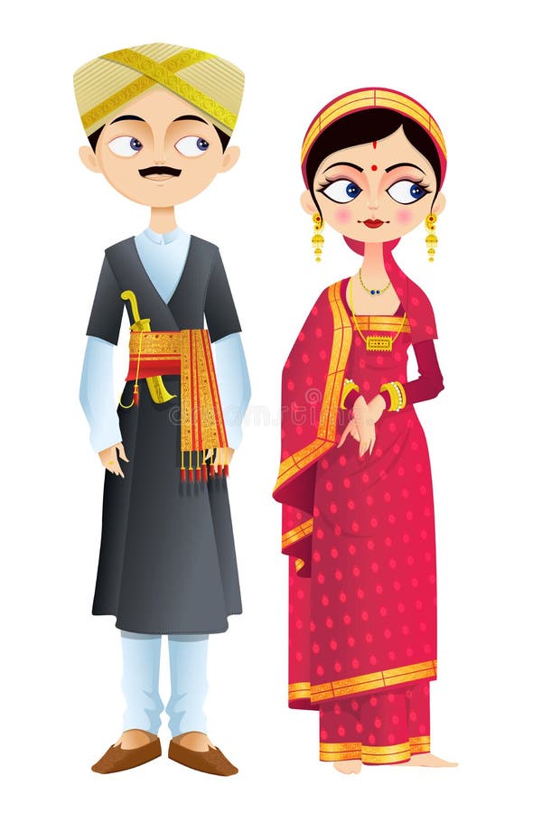 Wedding Couple Of Karnataka Stock Vector Illustration of Wedding Couple Of Karnataka Stock Vector Illustration of