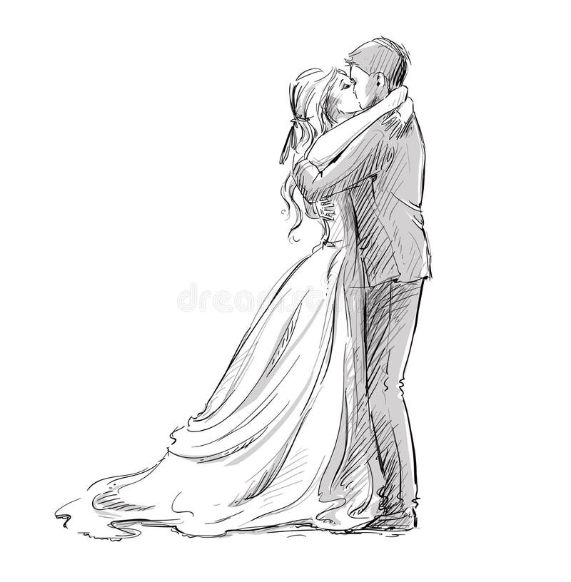 Wedding couple kiss. Newlywed. vector illustration Wedding couple kiss. Newlywed. vector illustration