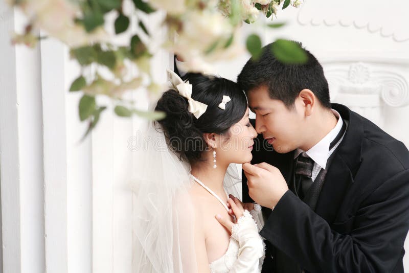 Wedding couple portrait royalty free stock photography