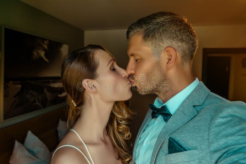 Happy wedding couple stock photography