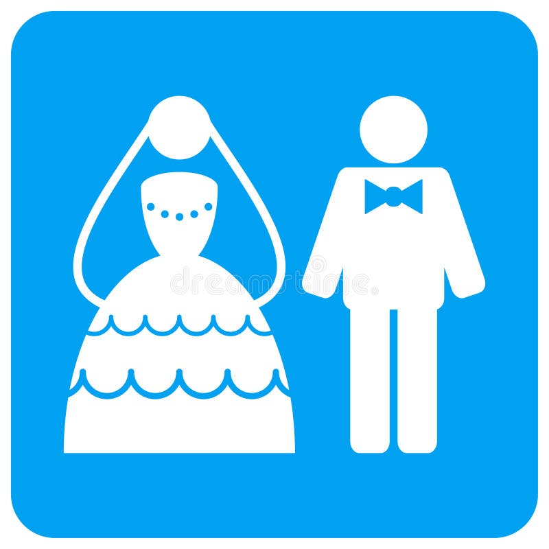 Wedding Couple Rounded Square Raster Icon vector illustration