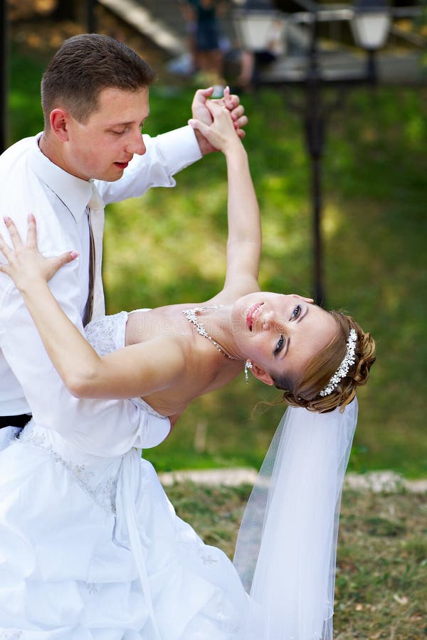 Wedding dance in park