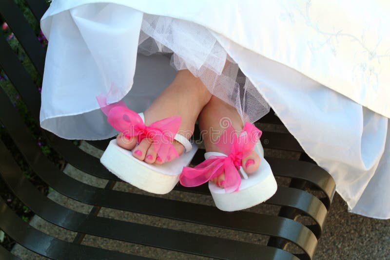 Wedding day pink pedicure stock photo Image of bride 2240374