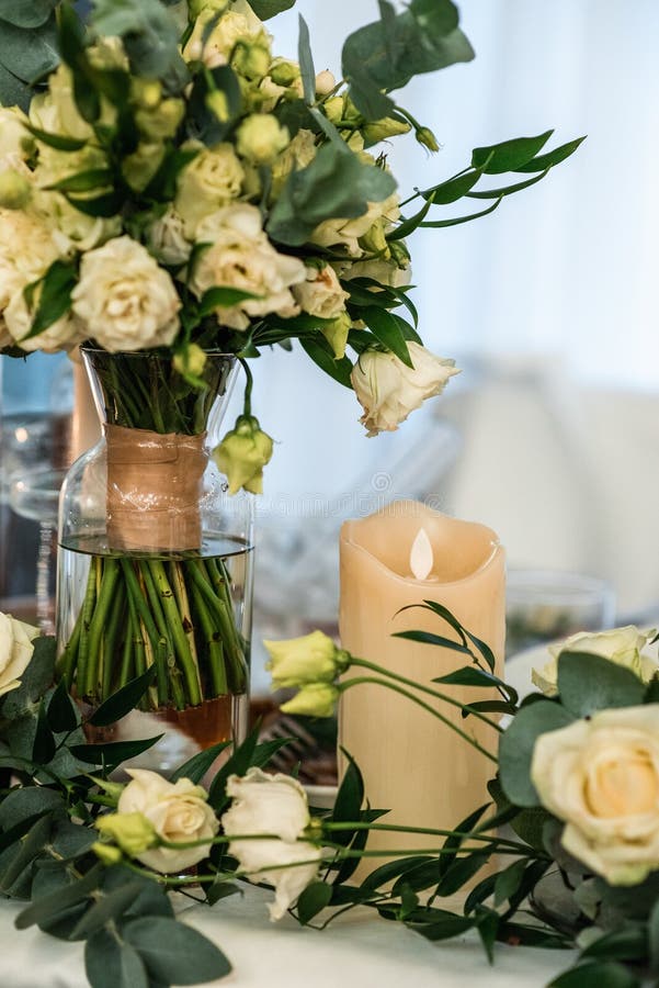Wedding decor with flowers stock image. Image of luxury 234818823