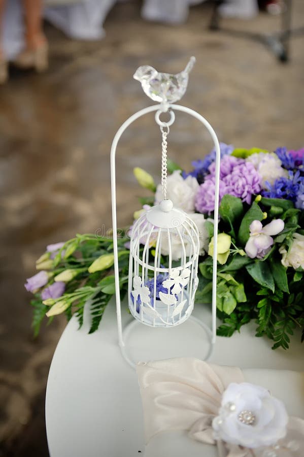 Wedding Decor, White with a Bird Cage Stock Image Image of painted, background 40855015