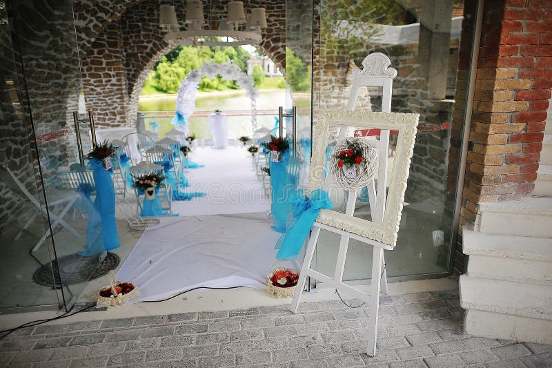 Wedding decoration easel stock image. Image of ring, wedding 54502831