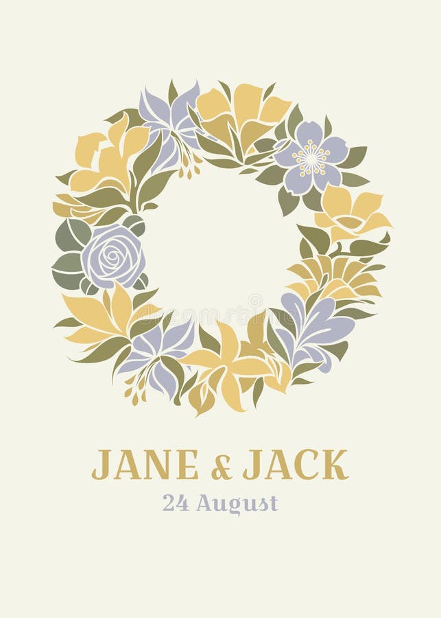 Wedding design with floral wreath royalty free illustration Wedding design with floral wreath royalty free illustration