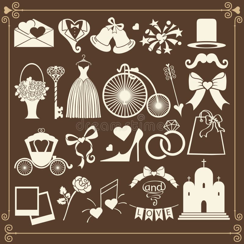 Wedding Design icons for Web and Mobile.Vector