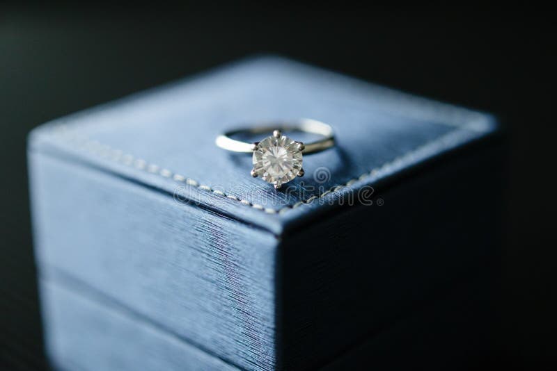 Wedding Diamond Ring on Jewelry Box Stock Image Image of brilliant