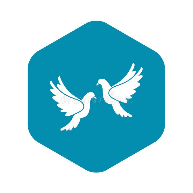 Download Wedding Doves Icon, Simple Style Stock Vector - Illustration of background, leaf: 150003198
