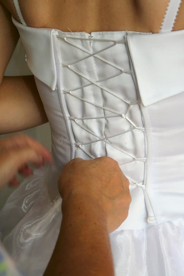 ribbon corset back dress