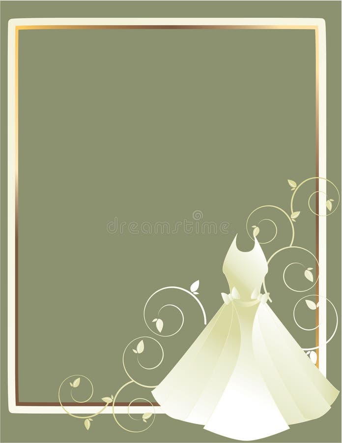 Wedding Dress Frame Gray Background Stock Vector Illustration of