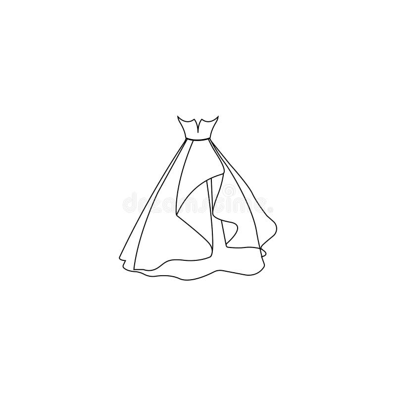 Wedding dress icon stock vector. Illustration of pretty - 250672547