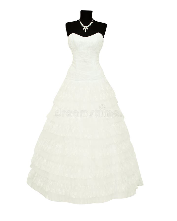 Wedding Dress on a Mannequin Stock Image - Image of clothing