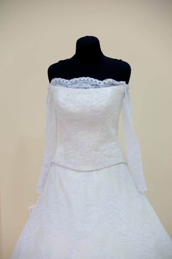 Wedding dress on mannequin