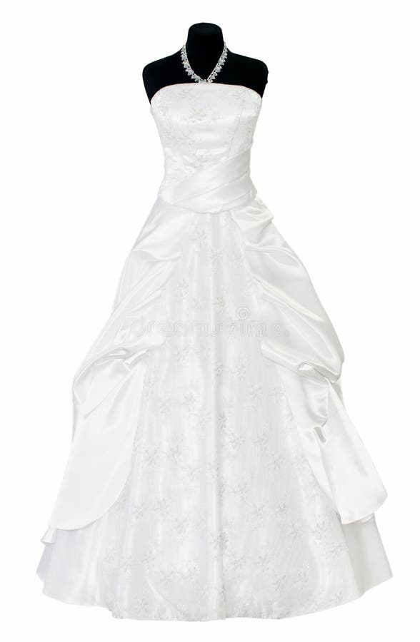 Wedding dress on mannequin isolated