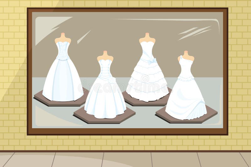 Wedding Dresses, Bridal Gowns, Vector Stock Vector Illustration of