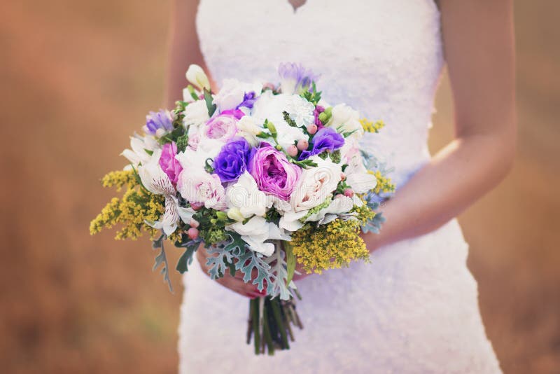 Wedding flowers and bride