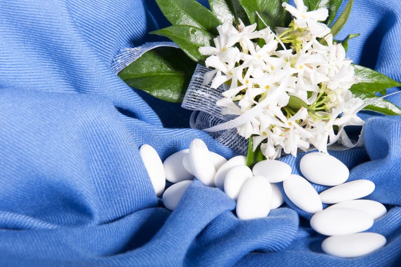 Wedding flowers and candy royalty free stock photos