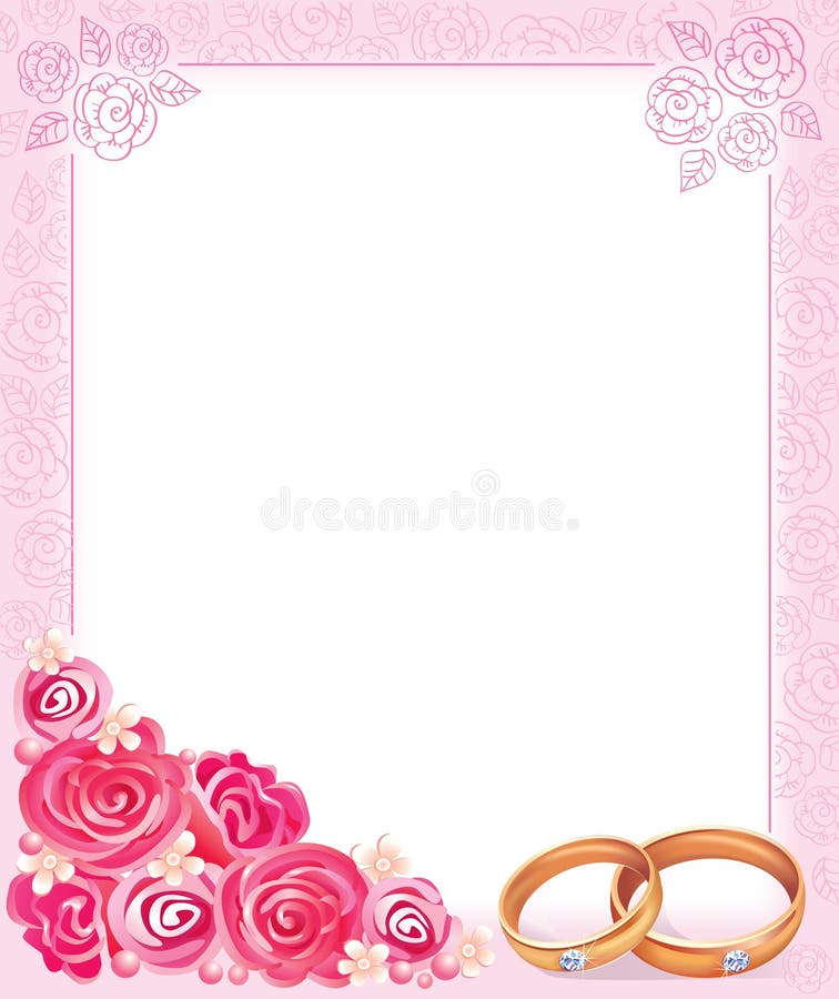 Wedding Card And Frame With Rings Stock Vector Illustration of curl, ornate 32916124