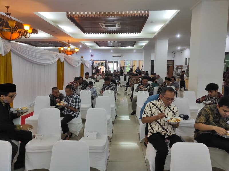 Wedding Guests Enjoying a Wedding Buffet Meal Editorial Stock Photo