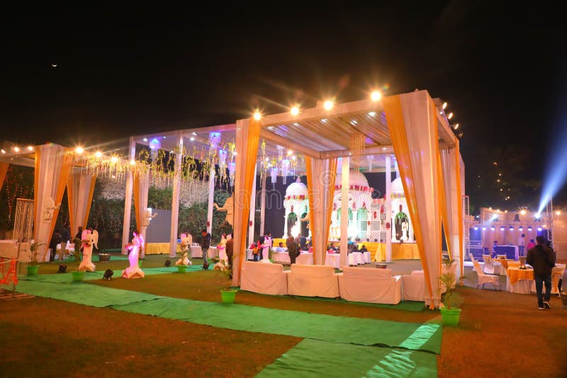 Wedding Hall Decoration for Wedding Party Editorial Photography Image