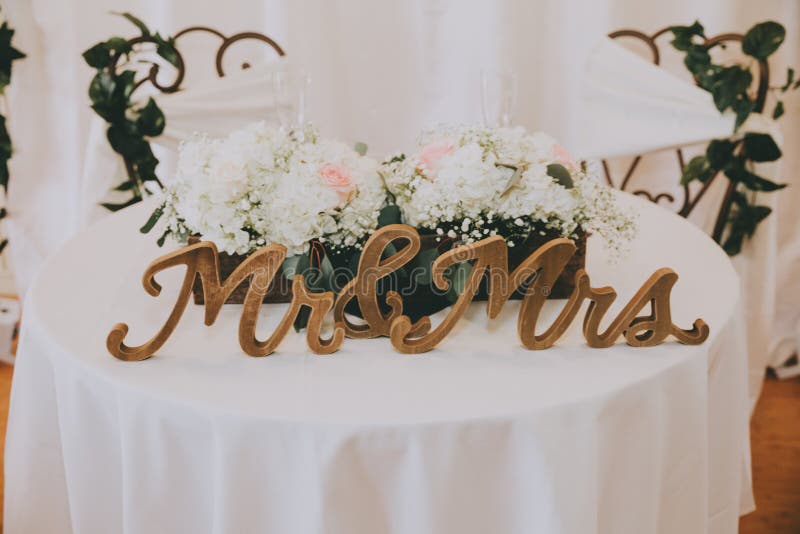 Wedding Head Table Centerpiece Closeup Stock Photo Image of married
